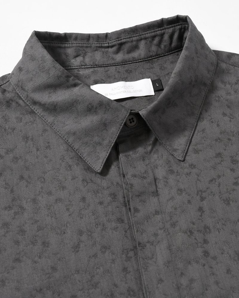 FLORAL BASIC SHIRT -GREY-