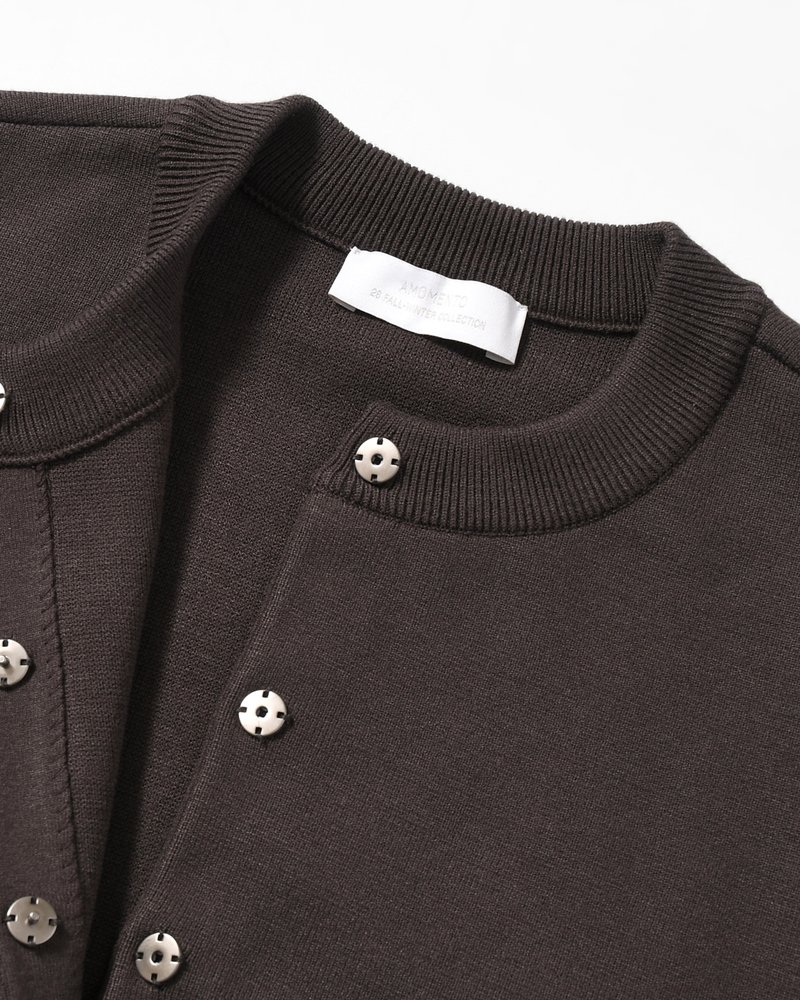 ROUNDED SLEEVE CARDIGAN (Women) -BROWN-