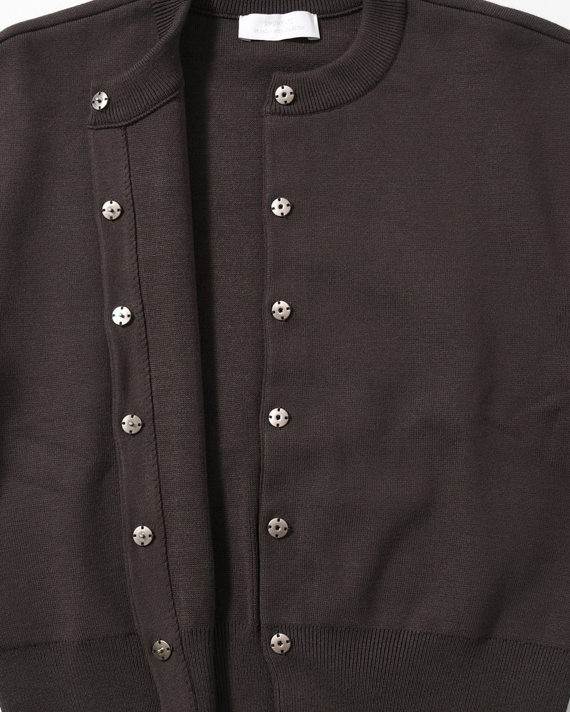 ROUNDED SLEEVE CARDIGAN (Women) -BROWN-