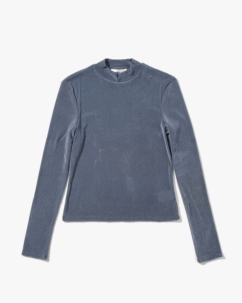 MOCK NECK TOP (Women) -BLUE-