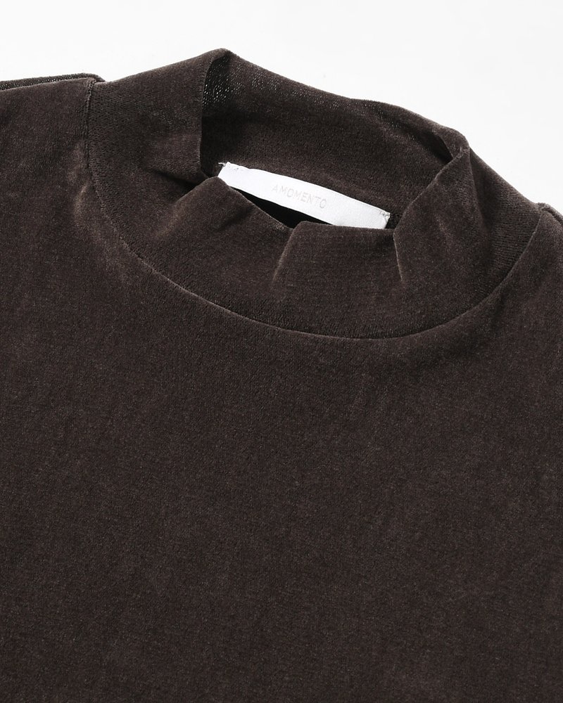 MOCK NECK TOP (Women) -BROWN-