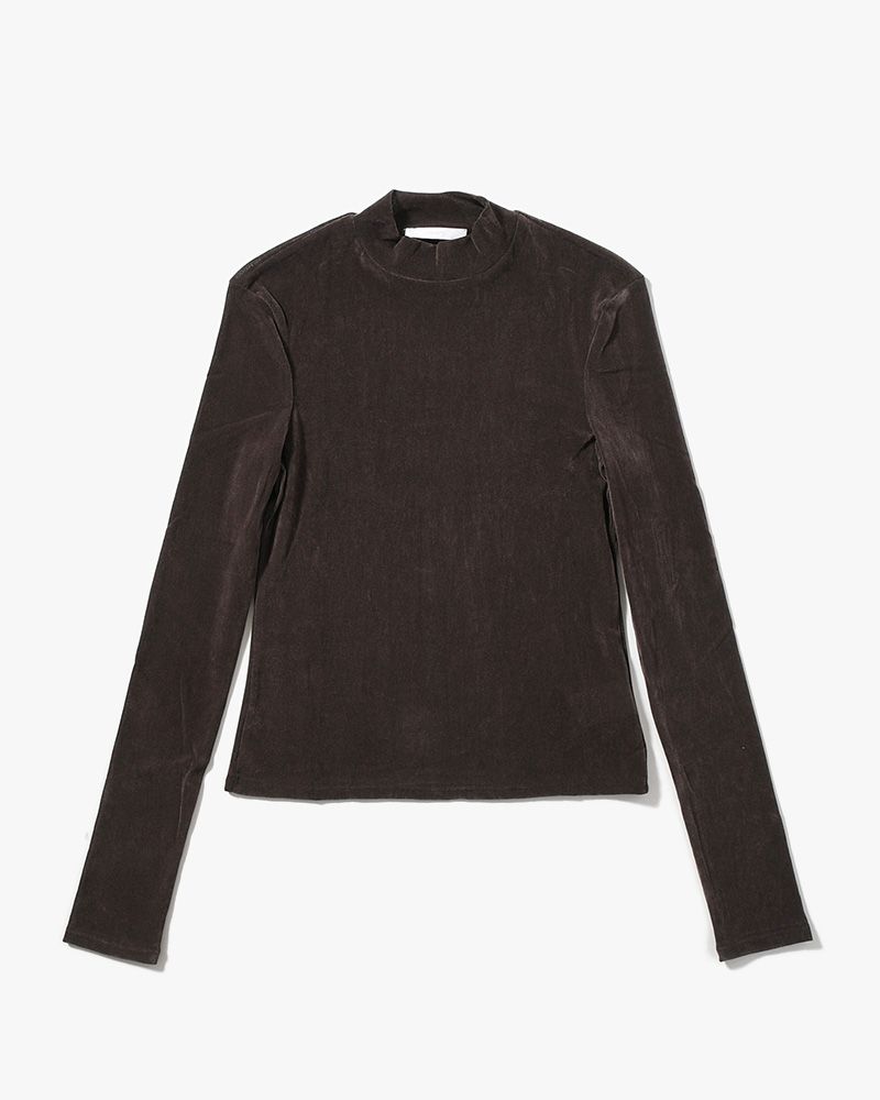 MOCK NECK TOP (Women) -BROWN-