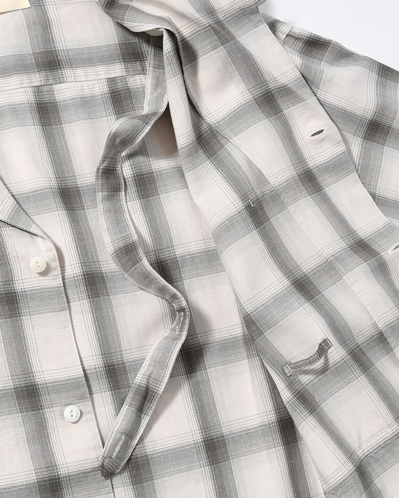 IMI SHIRT PLAID -IVORY PLAID-
