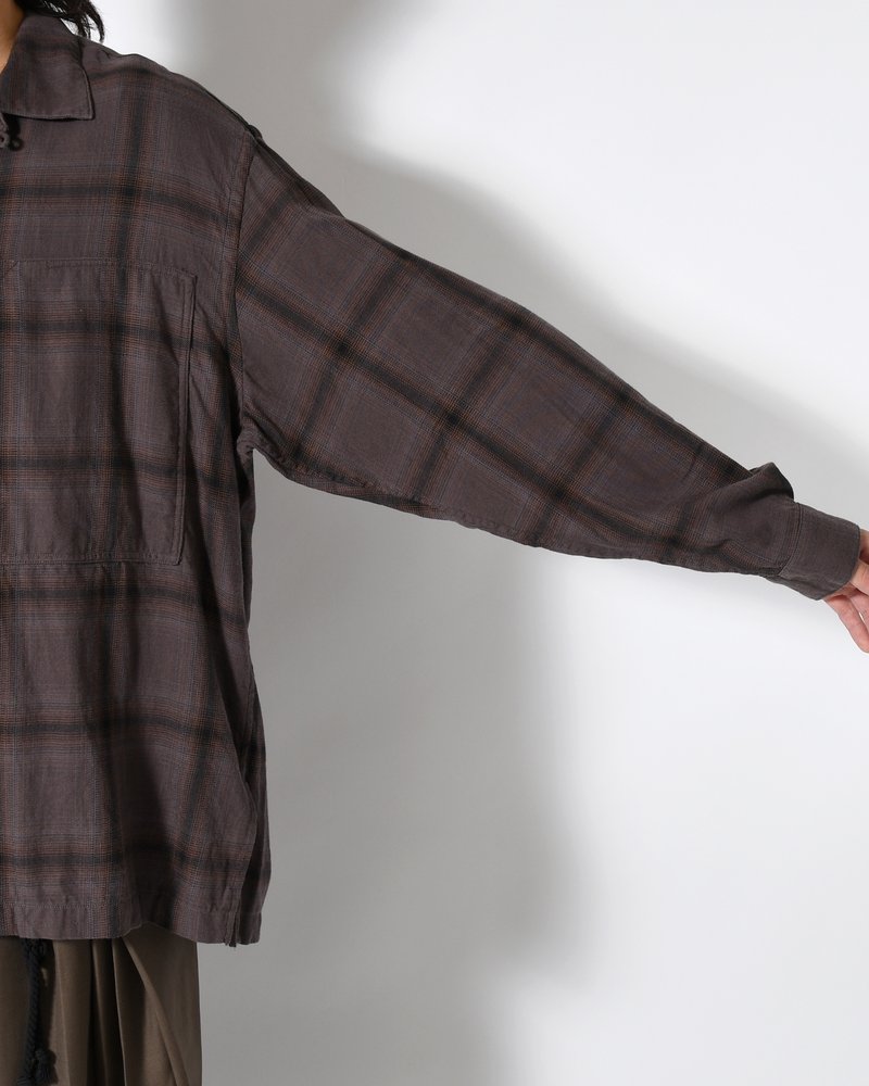IMI SHIRT PLAID -CHARCOAL PLAID-
