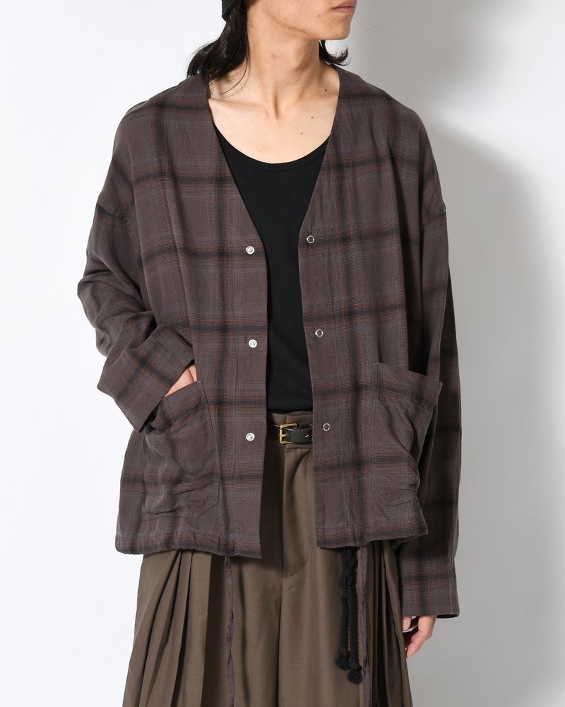 F.E CARDIGAN PLAID -CHARCOAL PLAID-