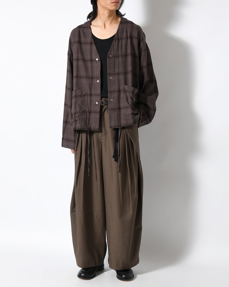 F.E CARDIGAN PLAID -CHARCOAL PLAID-