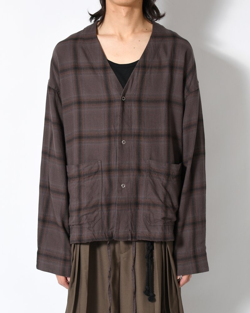 F.E CARDIGAN PLAID -CHARCOAL PLAID-