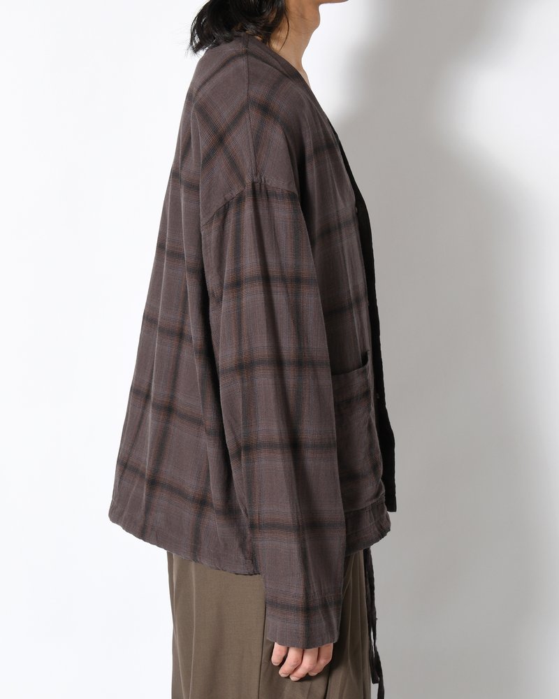 F.E CARDIGAN PLAID -CHARCOAL PLAID-