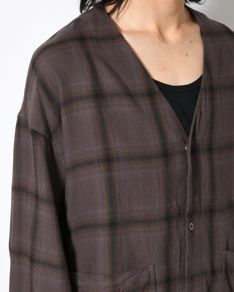 F.E CARDIGAN PLAID -CHARCOAL PLAID-