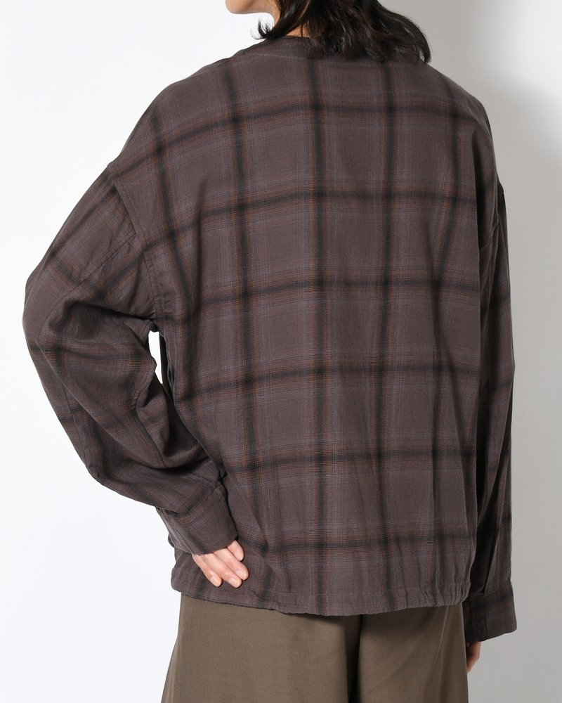 F.E CARDIGAN PLAID -CHARCOAL PLAID-