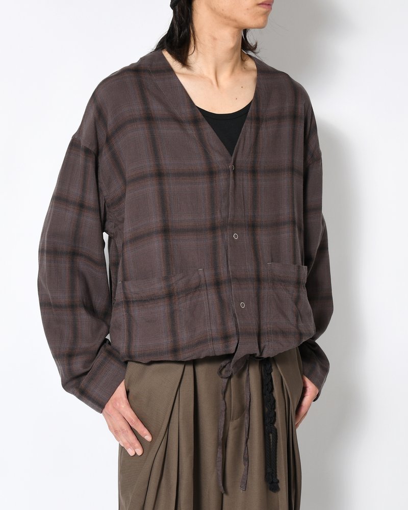 F.E CARDIGAN PLAID -CHARCOAL PLAID-