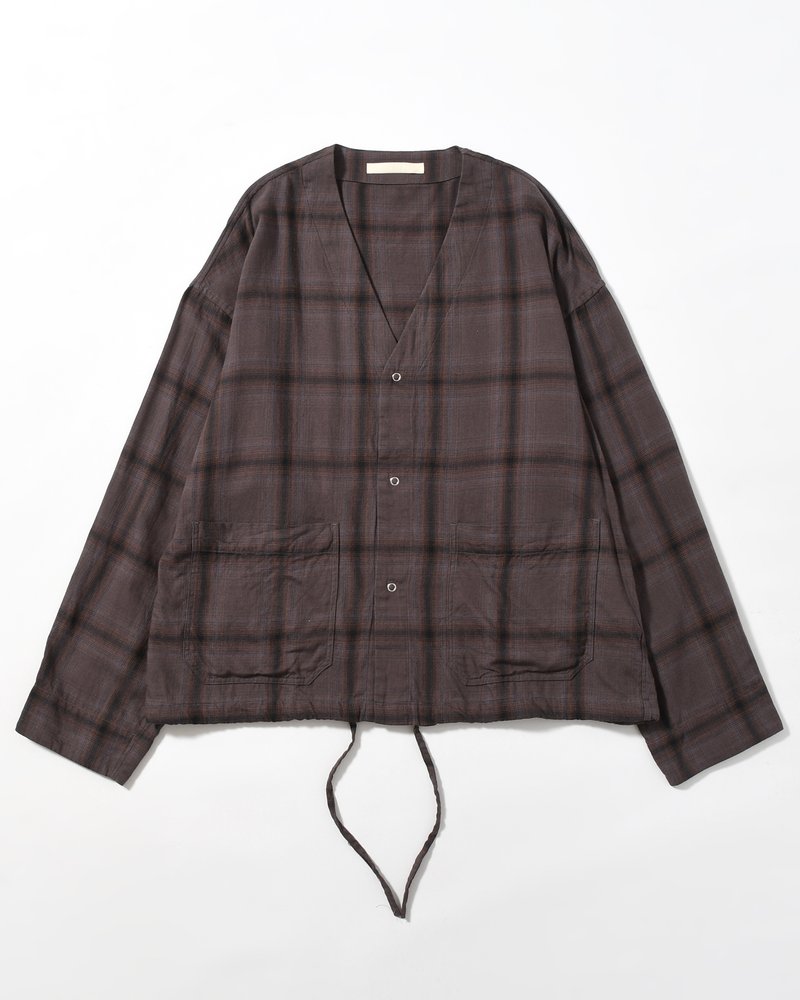 F.E CARDIGAN PLAID -CHARCOAL PLAID-