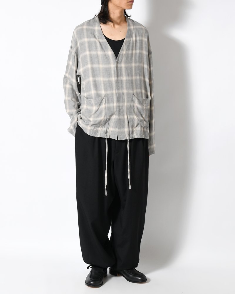F.E CARDIGAN PLAID -H.GREY PLAID-