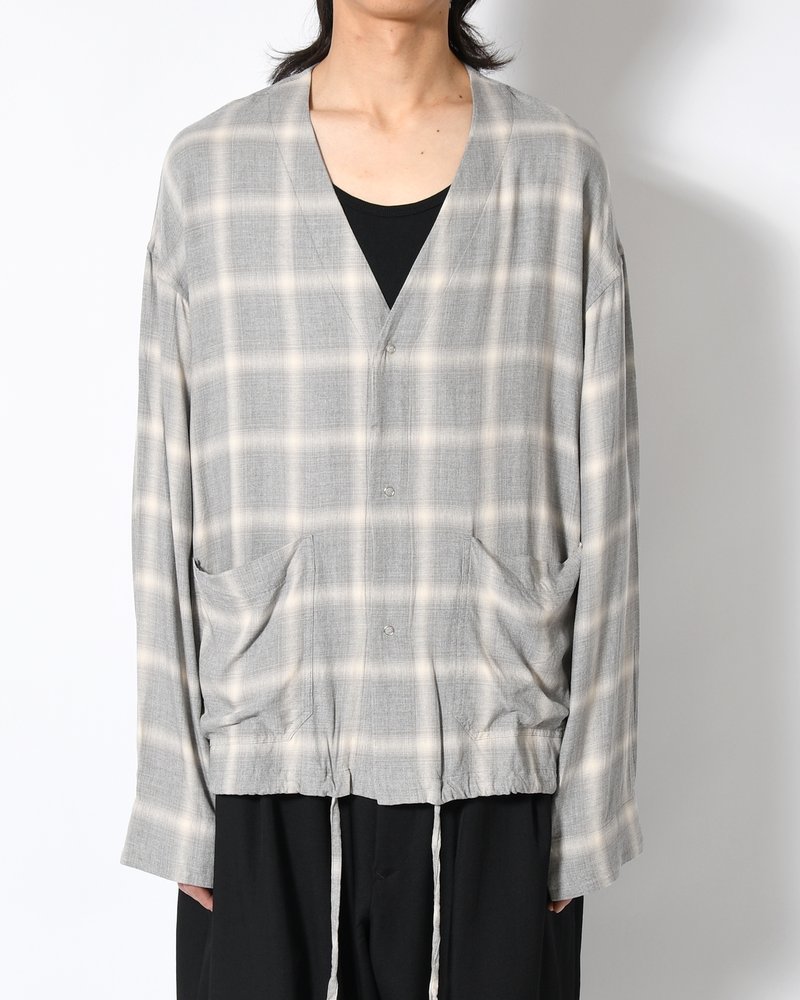 F.E CARDIGAN PLAID -H.GREY PLAID-