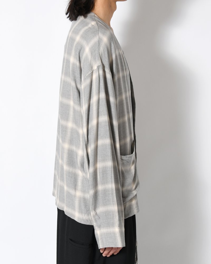 F.E CARDIGAN PLAID -H.GREY PLAID-