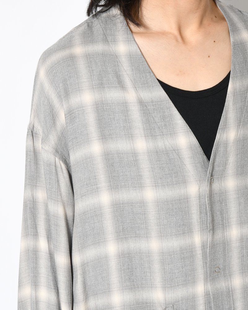 F.E CARDIGAN PLAID -H.GREY PLAID-