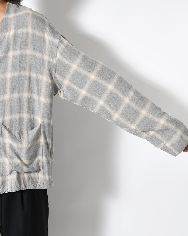 F.E CARDIGAN PLAID -H.GREY PLAID-