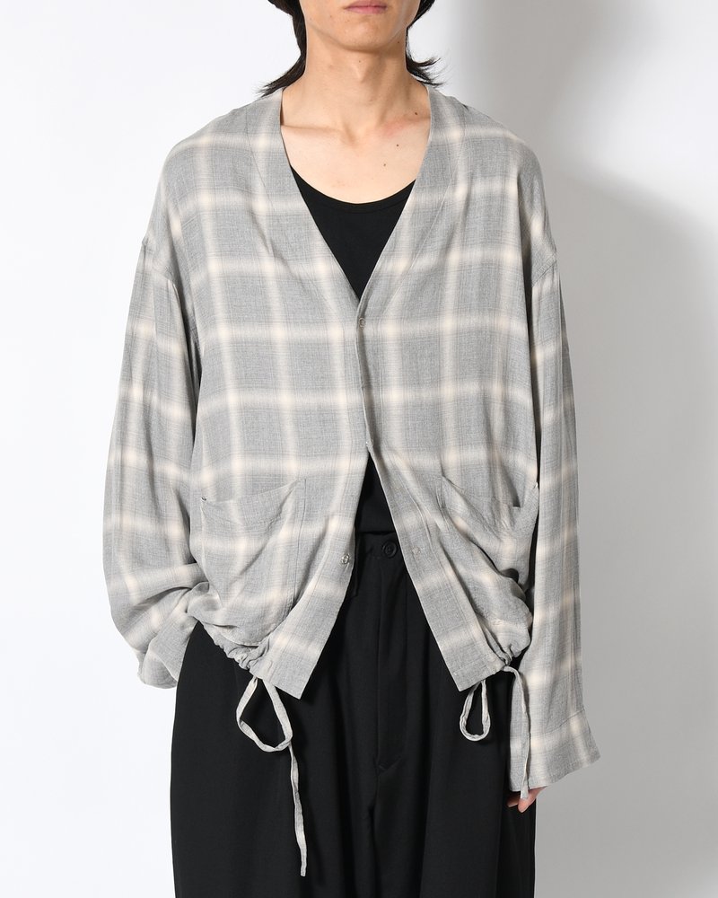 F.E CARDIGAN PLAID -H.GREY PLAID-