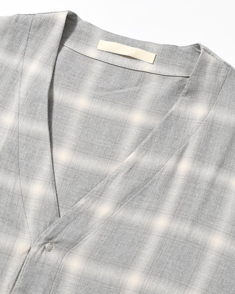 F.E CARDIGAN PLAID -H.GREY PLAID-
