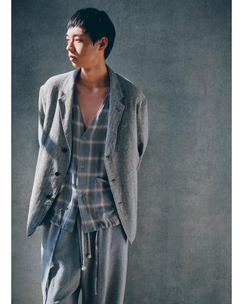 F.E CARDIGAN PLAID -H.GREY PLAID-