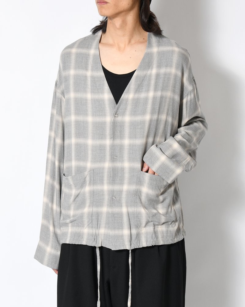 F.E CARDIGAN PLAID -H.GREY PLAID-