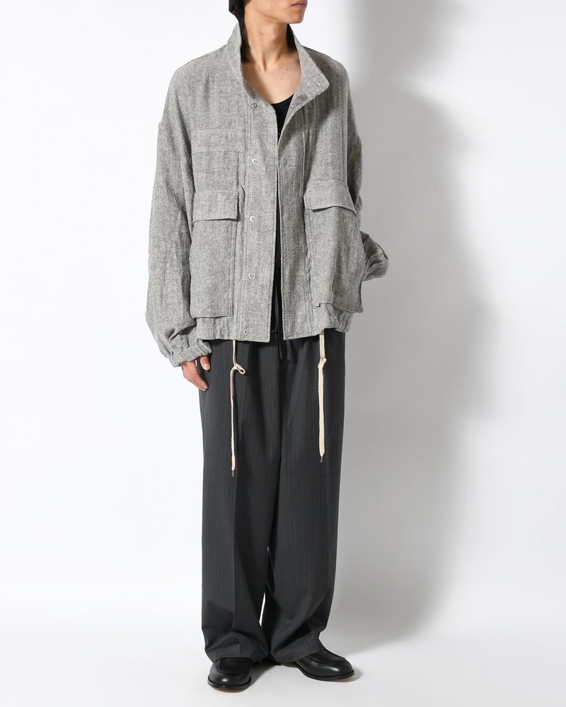 G-8 ABY JKT SILK/LINEN -MIXGREY-