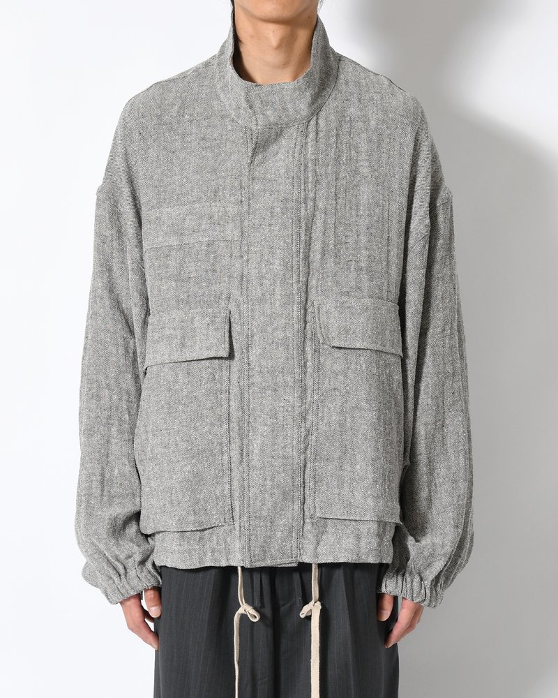G-8 ABY JKT SILK/LINEN -MIXGREY-