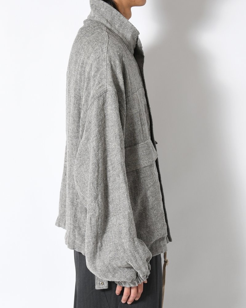 G-8 ABY JKT SILK/LINEN -MIXGREY-