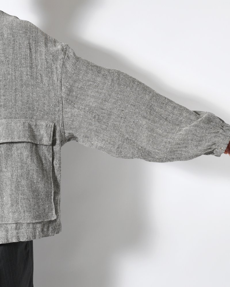 G-8 ABY JKT SILK/LINEN -MIXGREY-