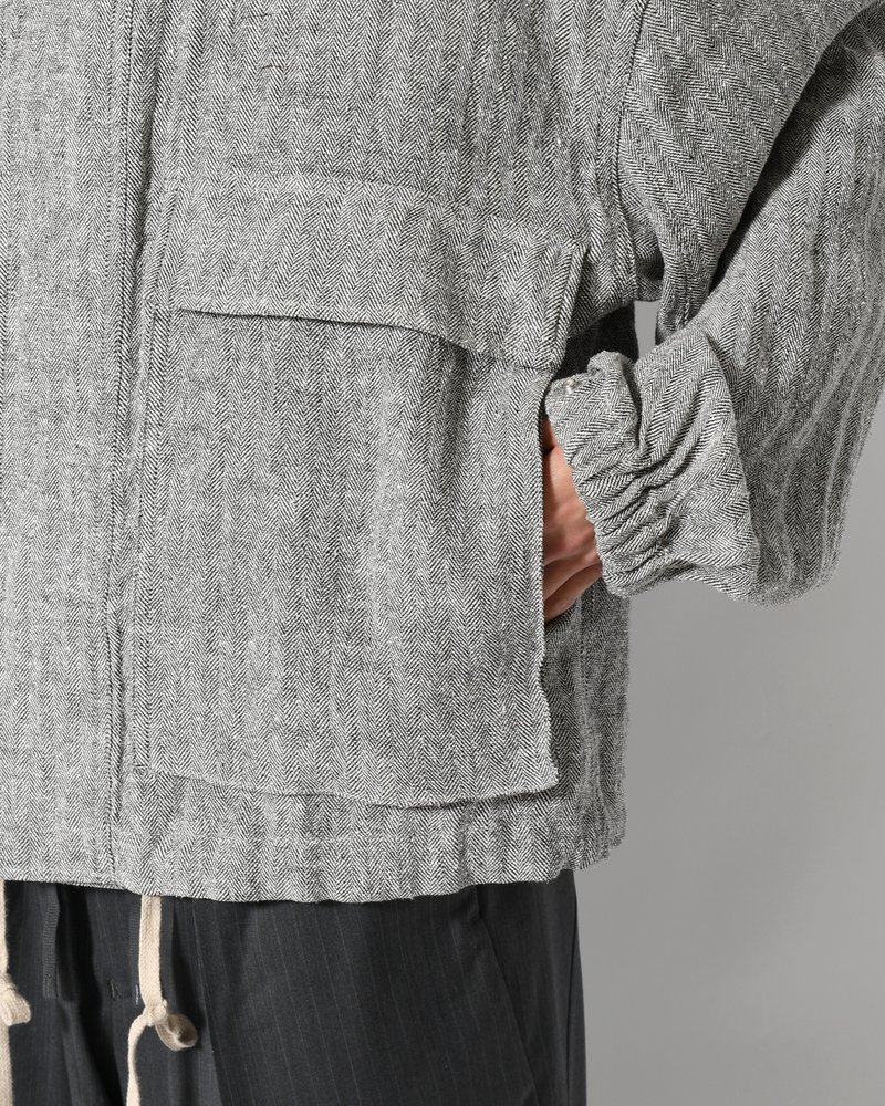 G-8 ABY JKT SILK/LINEN -MIXGREY-