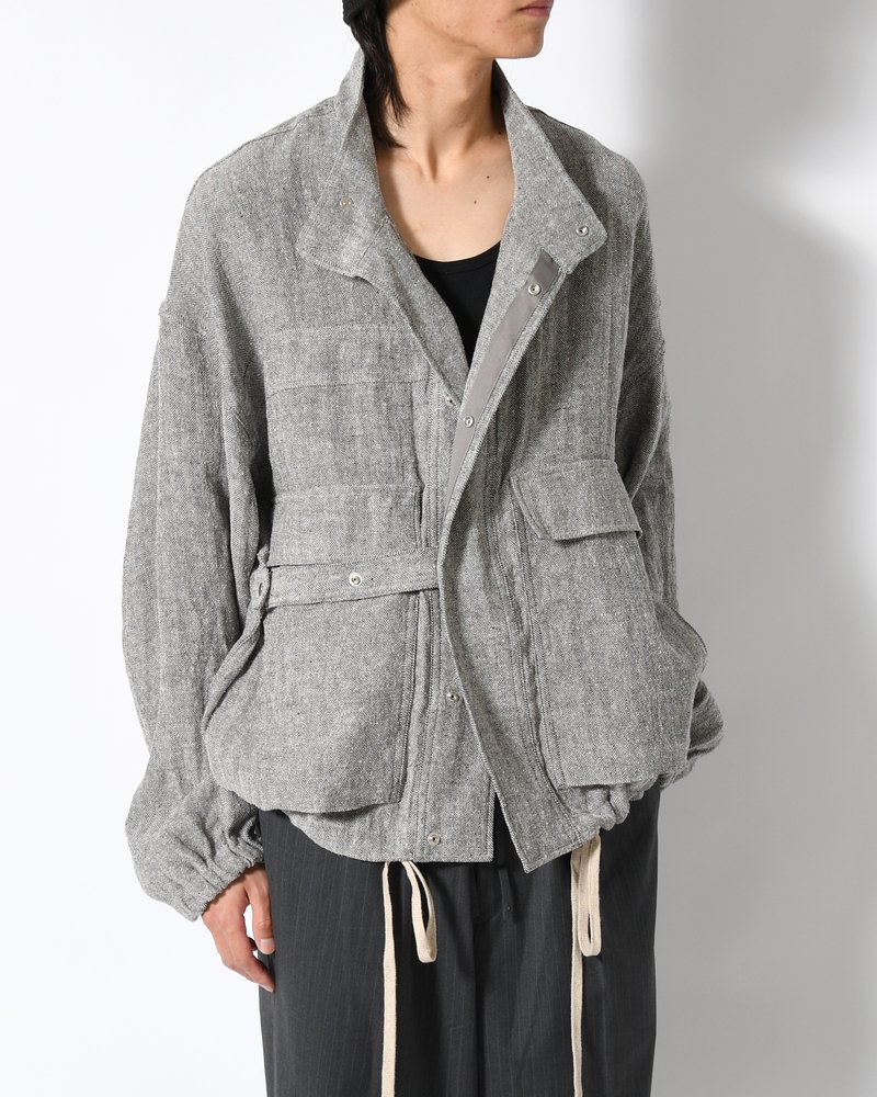 G-8 ABY JKT SILK/LINEN -MIXGREY-