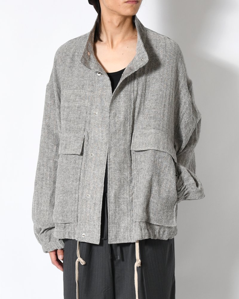G-8 ABY JKT SILK/LINEN -MIXGREY-