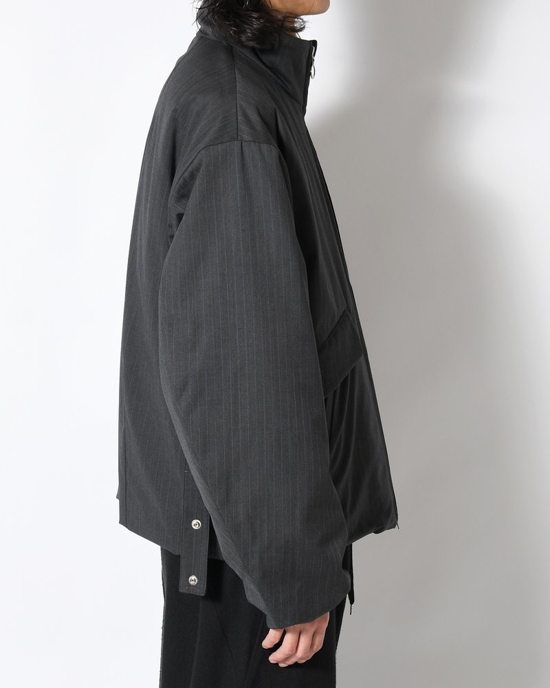 ARC ZIPUP PUFF JKT -GREY STRIPE-