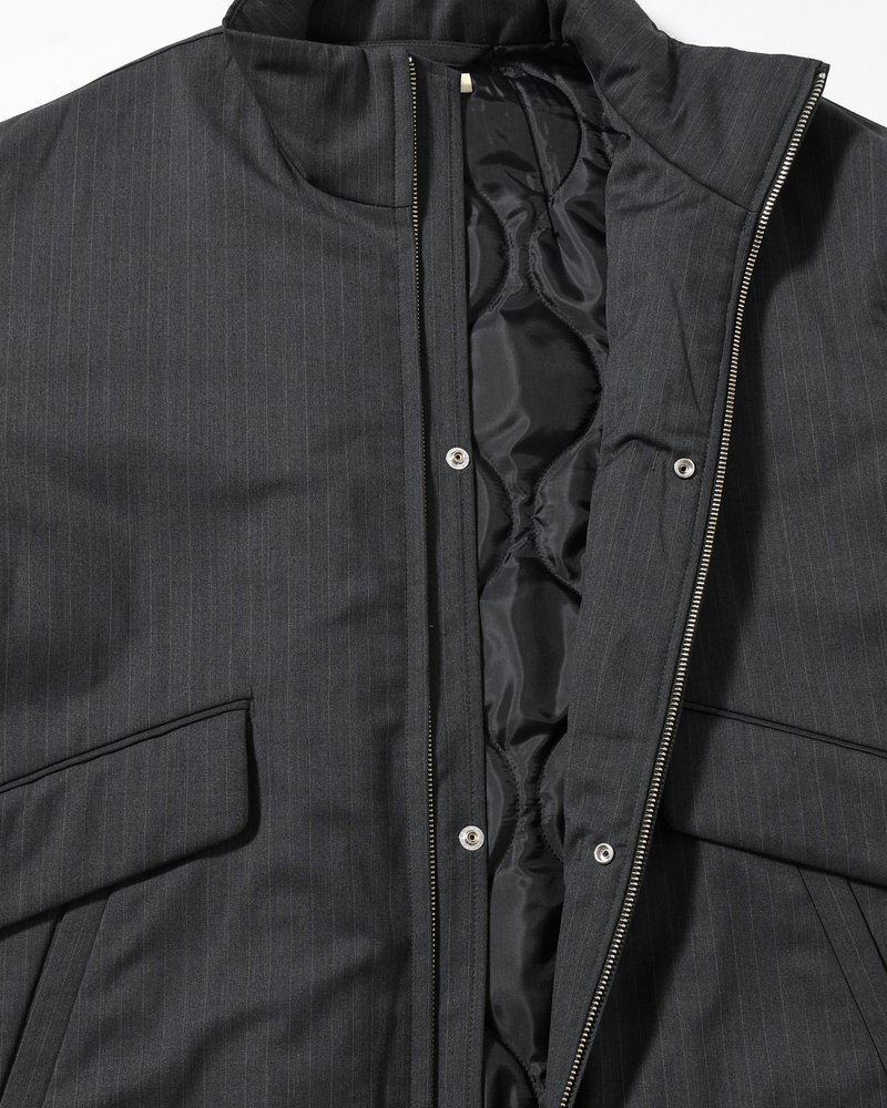 ARC ZIPUP PUFF JKT -GREY STRIPE-
