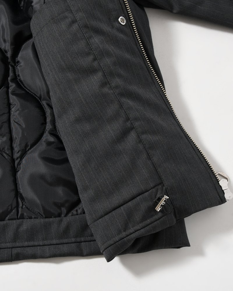 ARC ZIPUP PUFF JKT -GREY STRIPE-