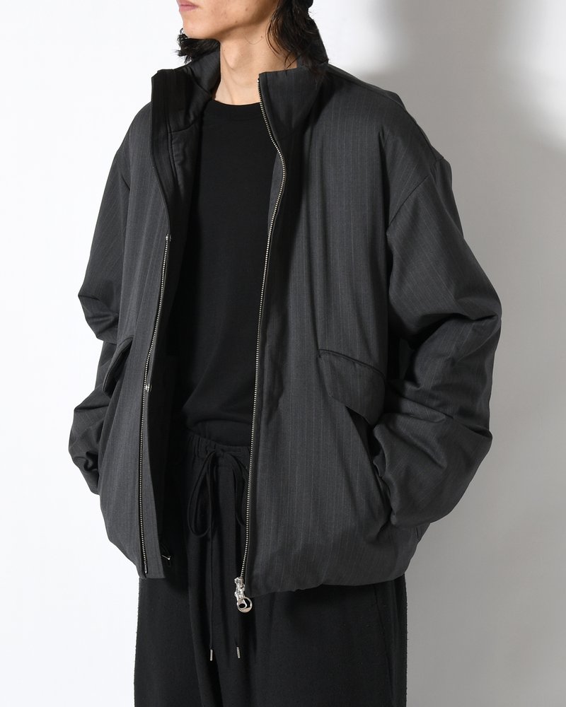 ARC ZIPUP PUFF JKT -GREY STRIPE-
