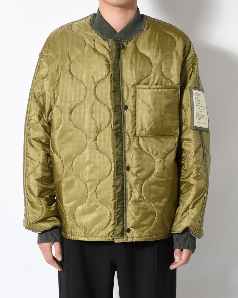 QUILTED JACKET -KHAKI-