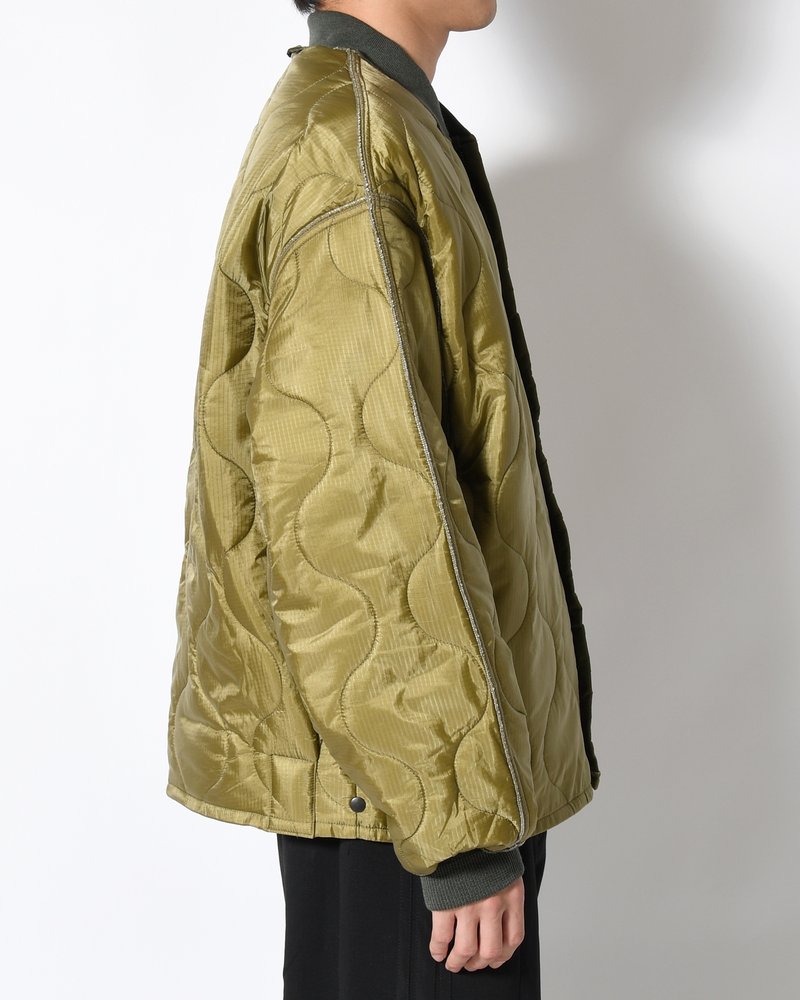 QUILTED JACKET -KHAKI-