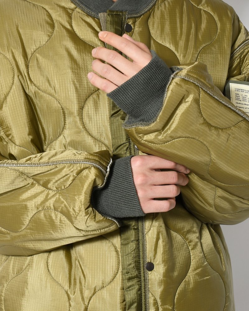 QUILTED JACKET -KHAKI-
