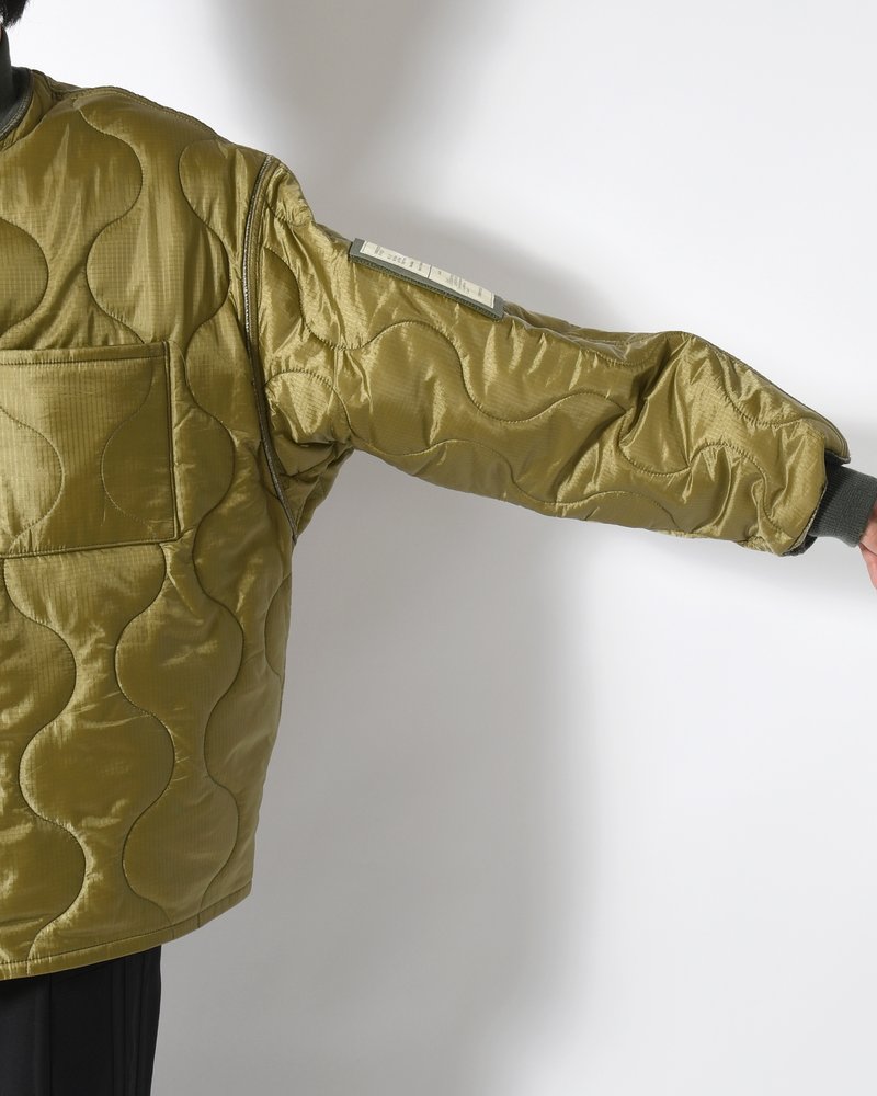 QUILTED JACKET -KHAKI-