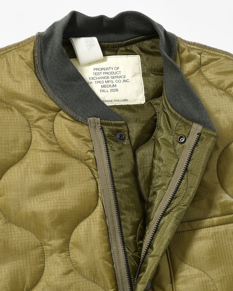 QUILTED JACKET -KHAKI-