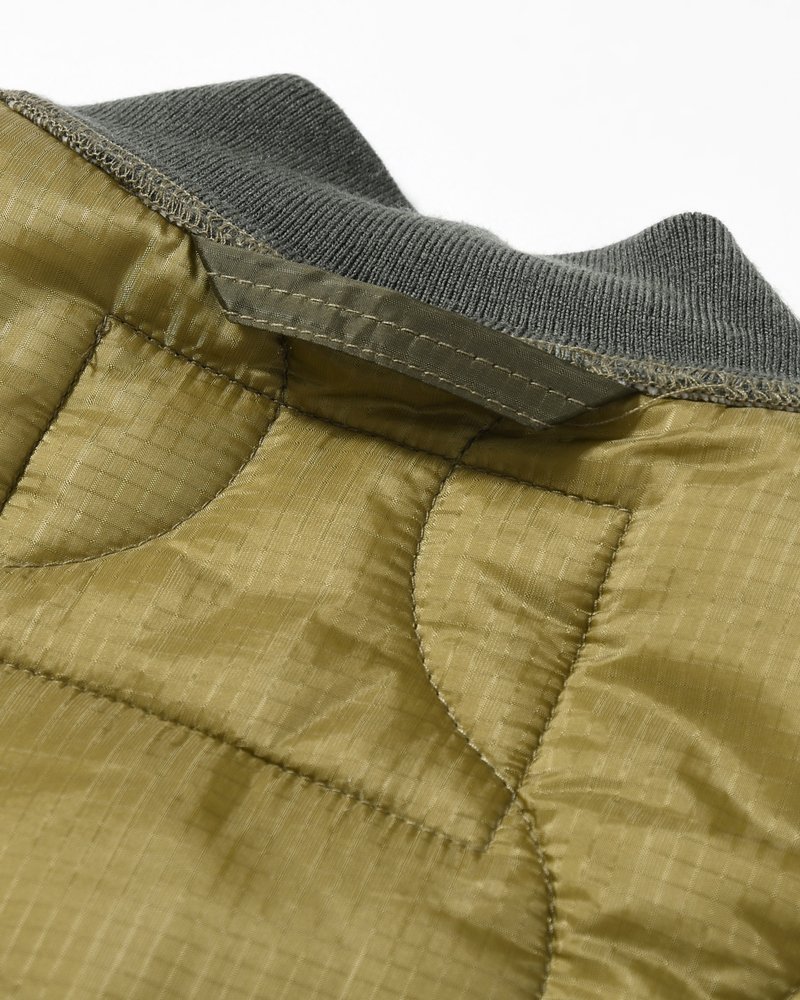 QUILTED JACKET -KHAKI-