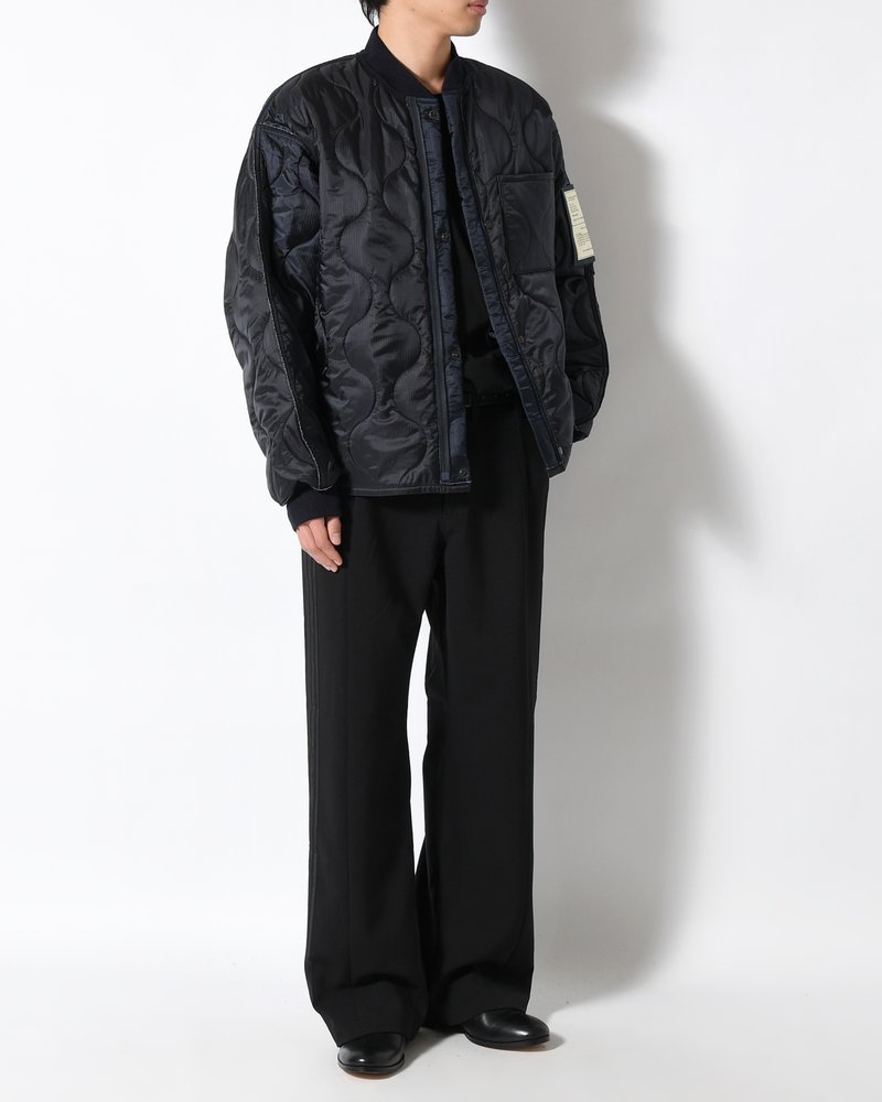 QUILTED JACKET -NAVY-