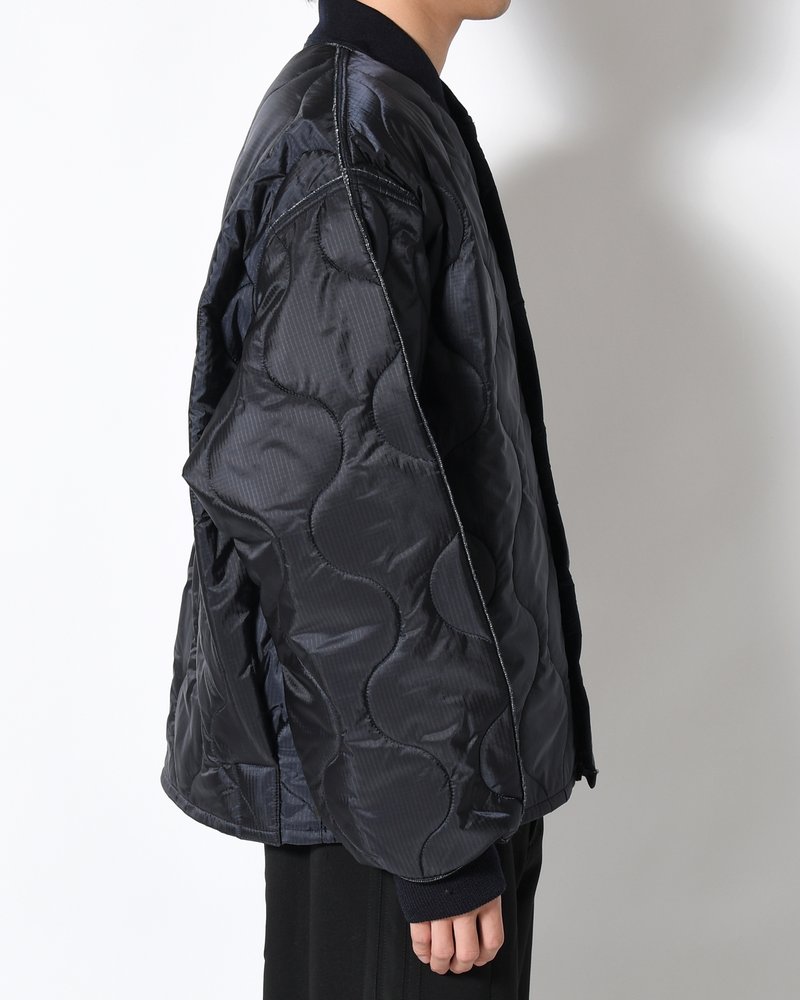 QUILTED JACKET -NAVY-