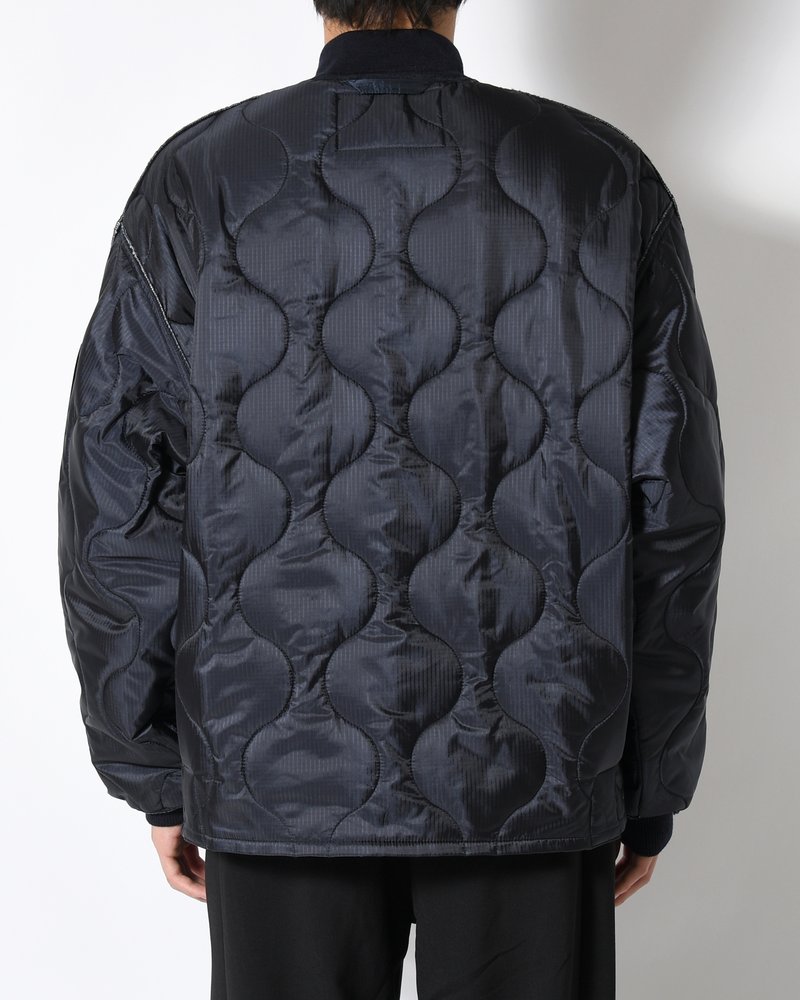 QUILTED JACKET -NAVY-