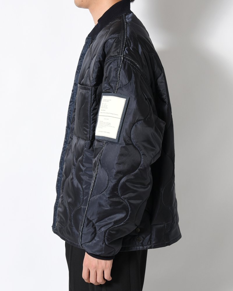 QUILTED JACKET -NAVY-