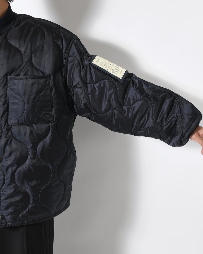 QUILTED JACKET -NAVY-