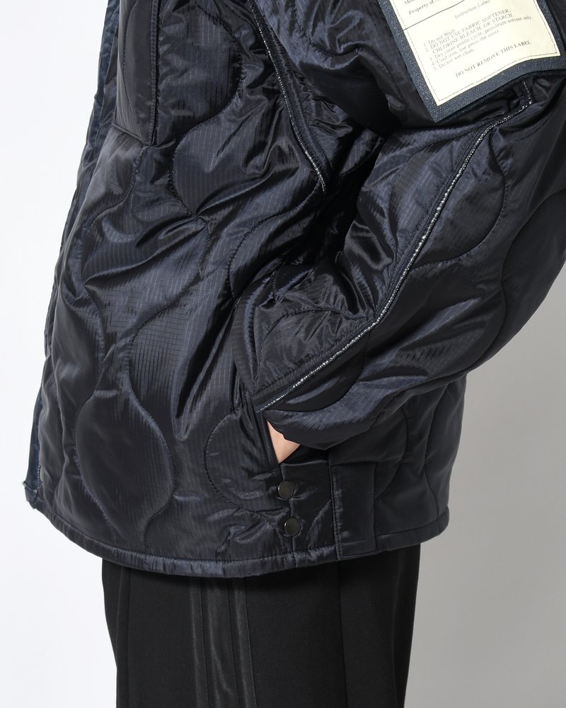 QUILTED JACKET -NAVY-