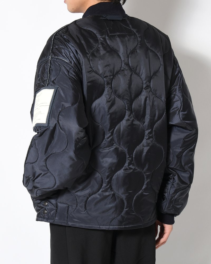 QUILTED JACKET -NAVY-