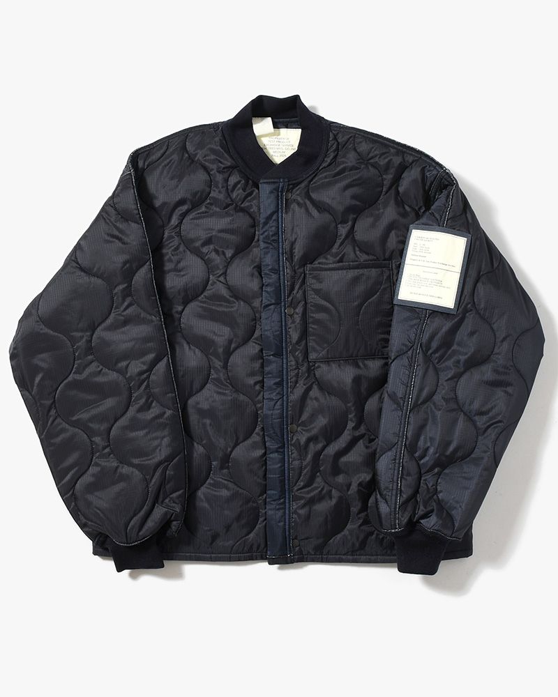 QUILTED JACKET -NAVY-